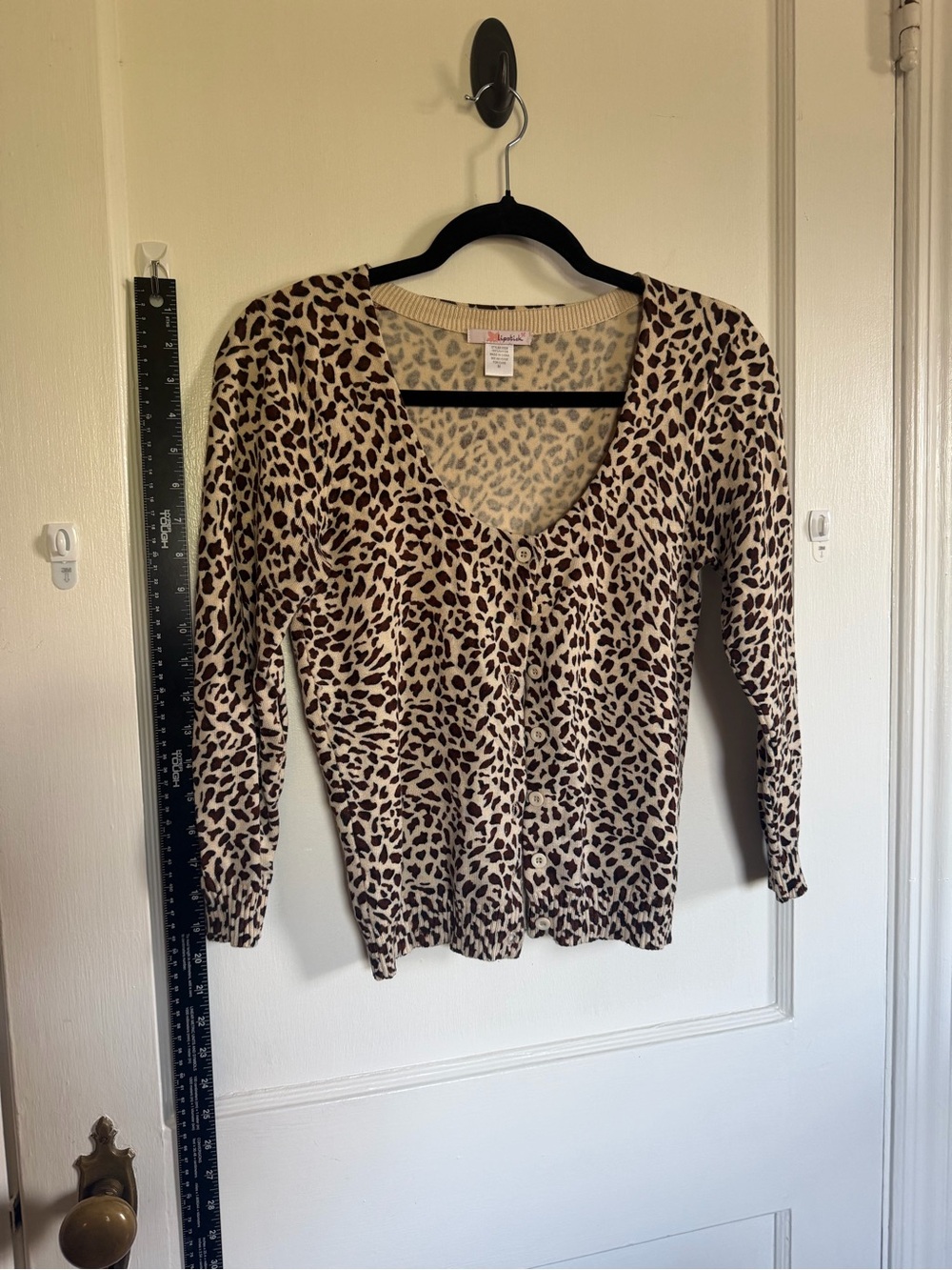 Lipstick Boutique Leopard Print V-Neck Cardigan - Brown & Cream